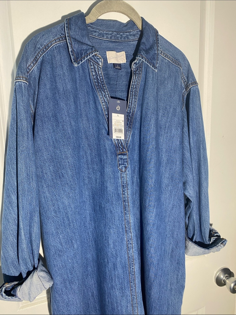 Universal Thread Blue Denim Shirt Dress - Picture 4 of 7
